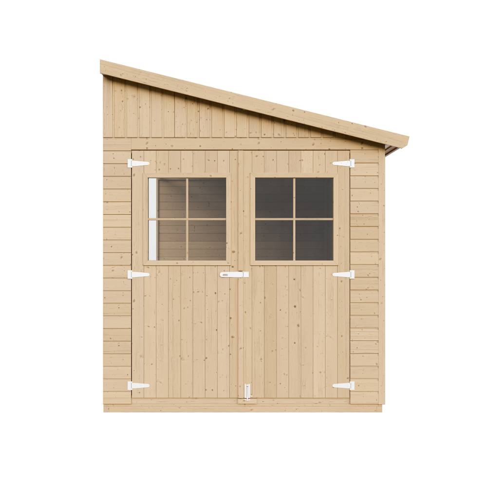 Timbela - Abri de Jardin en Bois Naturel H243x216x318 cm / 6 m² sans paroi latérale avec les planchers imprégné - 17 mm d’épaisseur - Timbela M339+M339G - Imagen 2