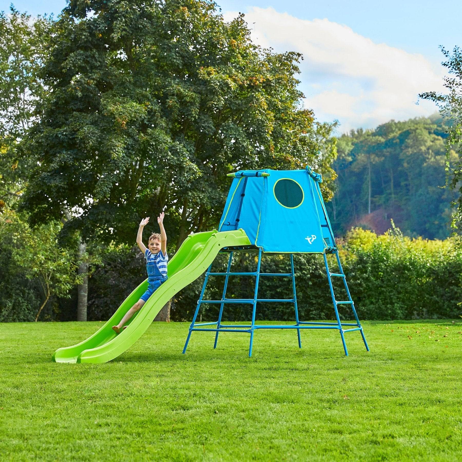 Tp Toys - Aire de jeux toboggan - métal bleu - H201 cm - EXPLORER TOUR - Imagen 1
