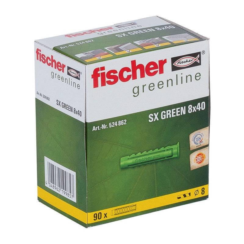Fischer - Boite de 90 chevilles à expansion FISCHER SX - vert - taille Ø 5 x 25mm - FISCHER - Imagen 3