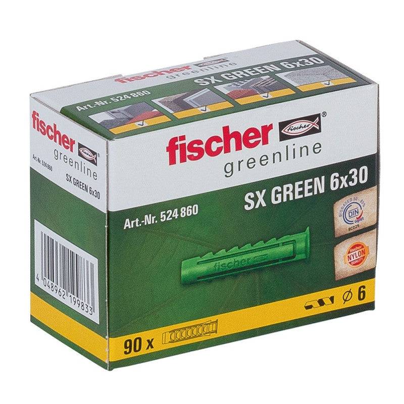 Fischer - Boite de 90 chevilles à expansion FISCHER SX - vert - taille Ø 5 x 25mm - FISCHER - Imagen 4