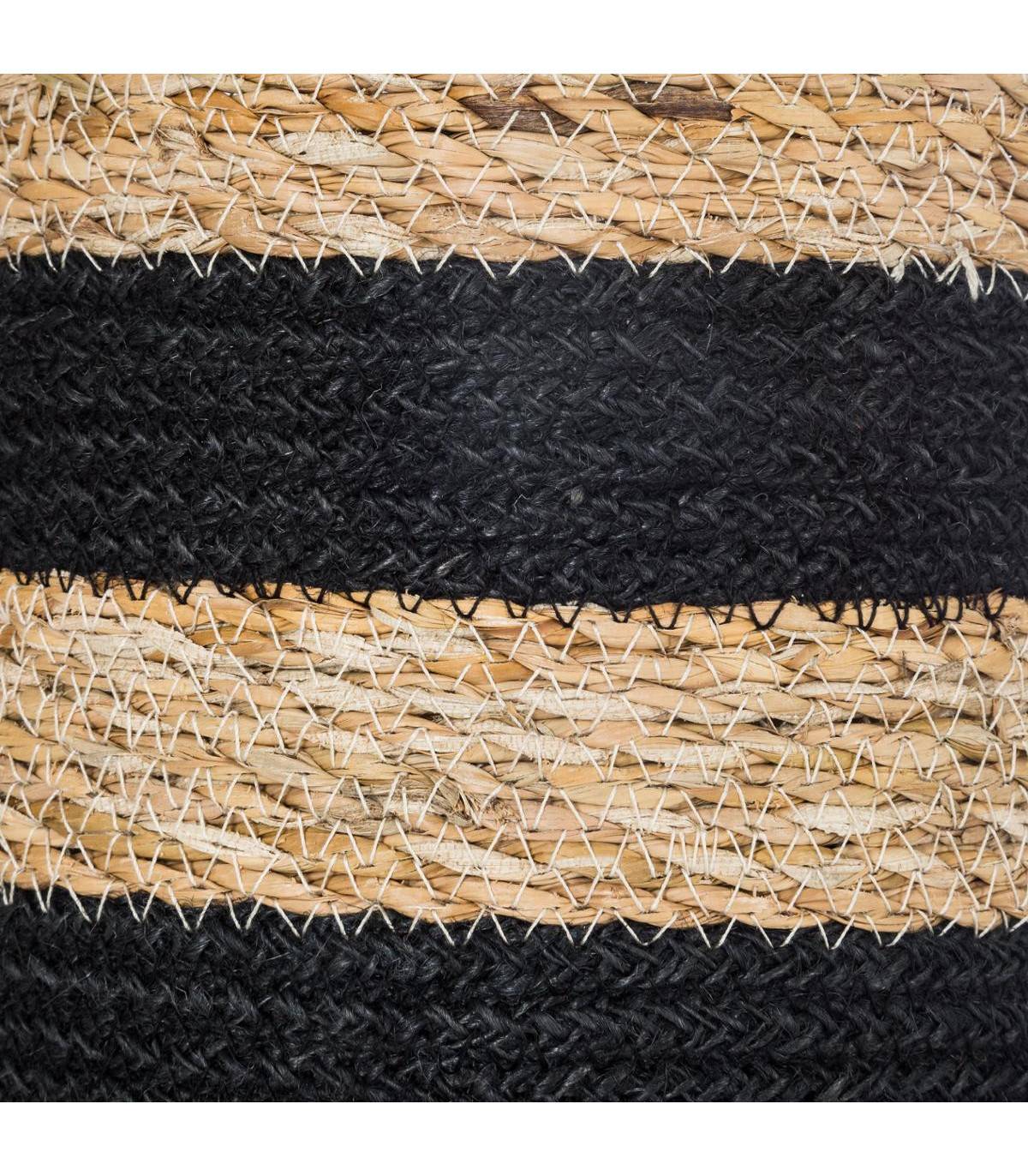 Set de 4 Paniers de rangement en Jute et Seagrass noir  et naturel - Imagen 3