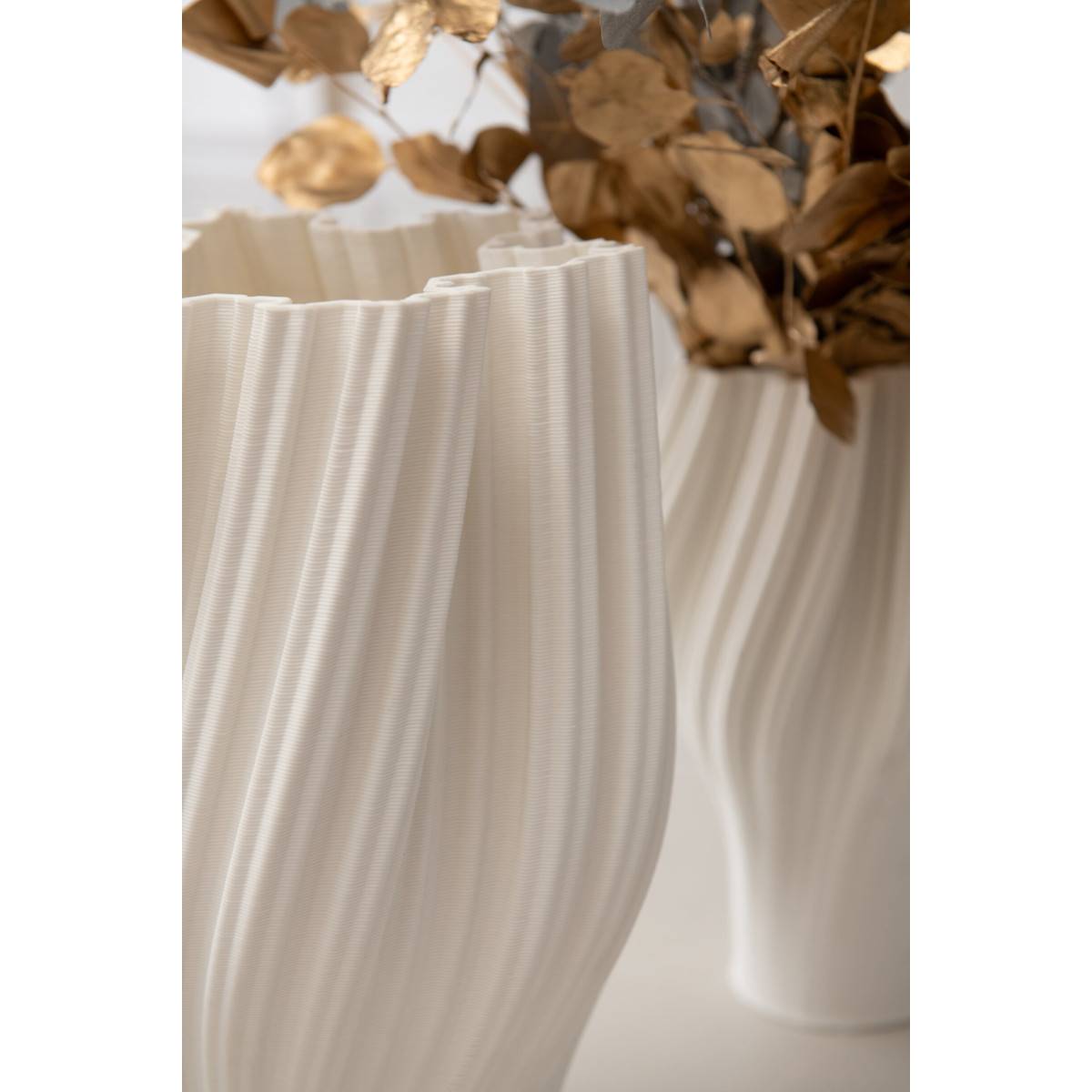 J-Line - Vase Design en Porcelaine "Corolle" 38cm Blanc - Image 5