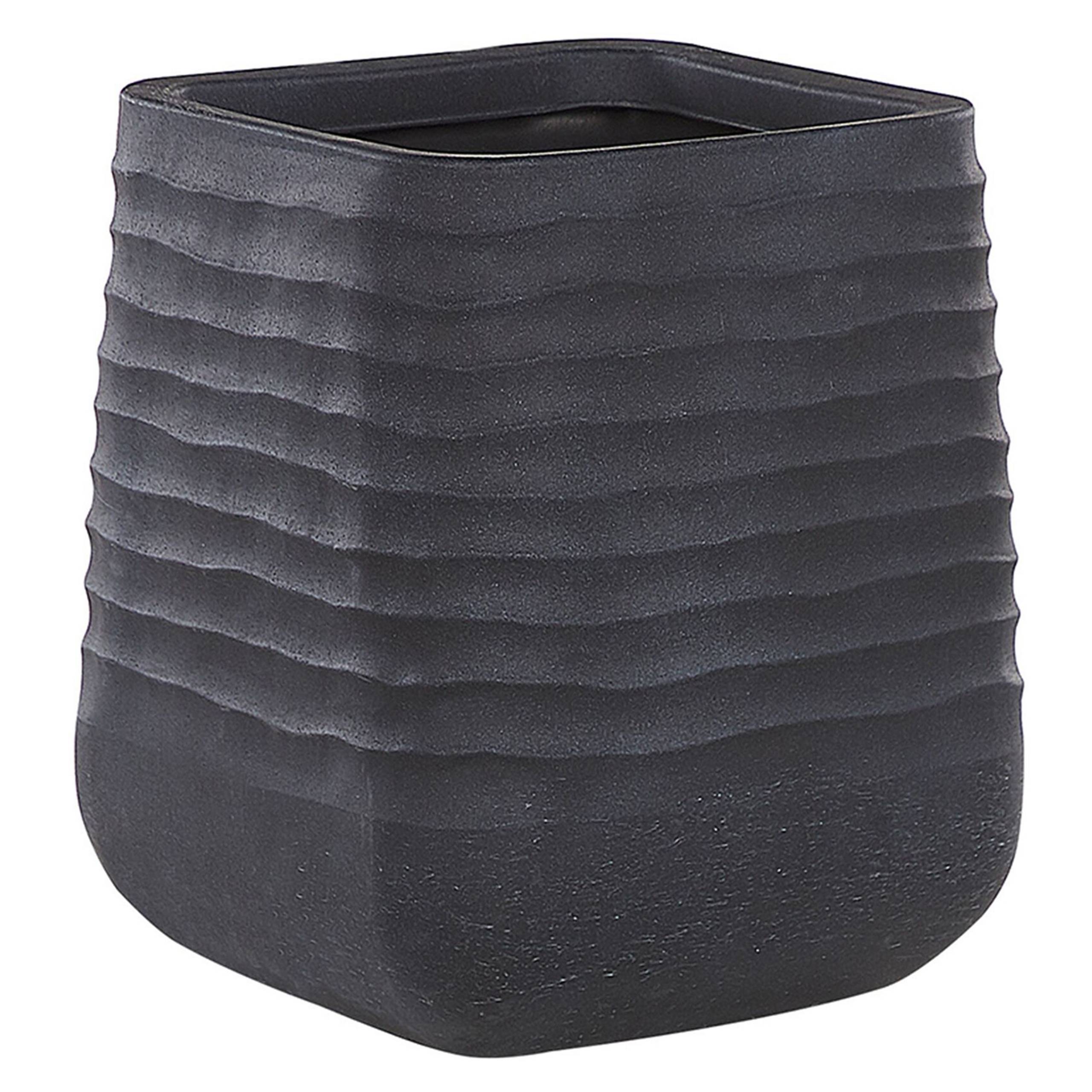 Beliani - Pot de Fleurs Cache-pot Carré 38x38 cm Noir Matières Résistantes Idéal pour Intérieur et Extérieur au Style Moderne et Scandinave Beliani - Imagen 4
