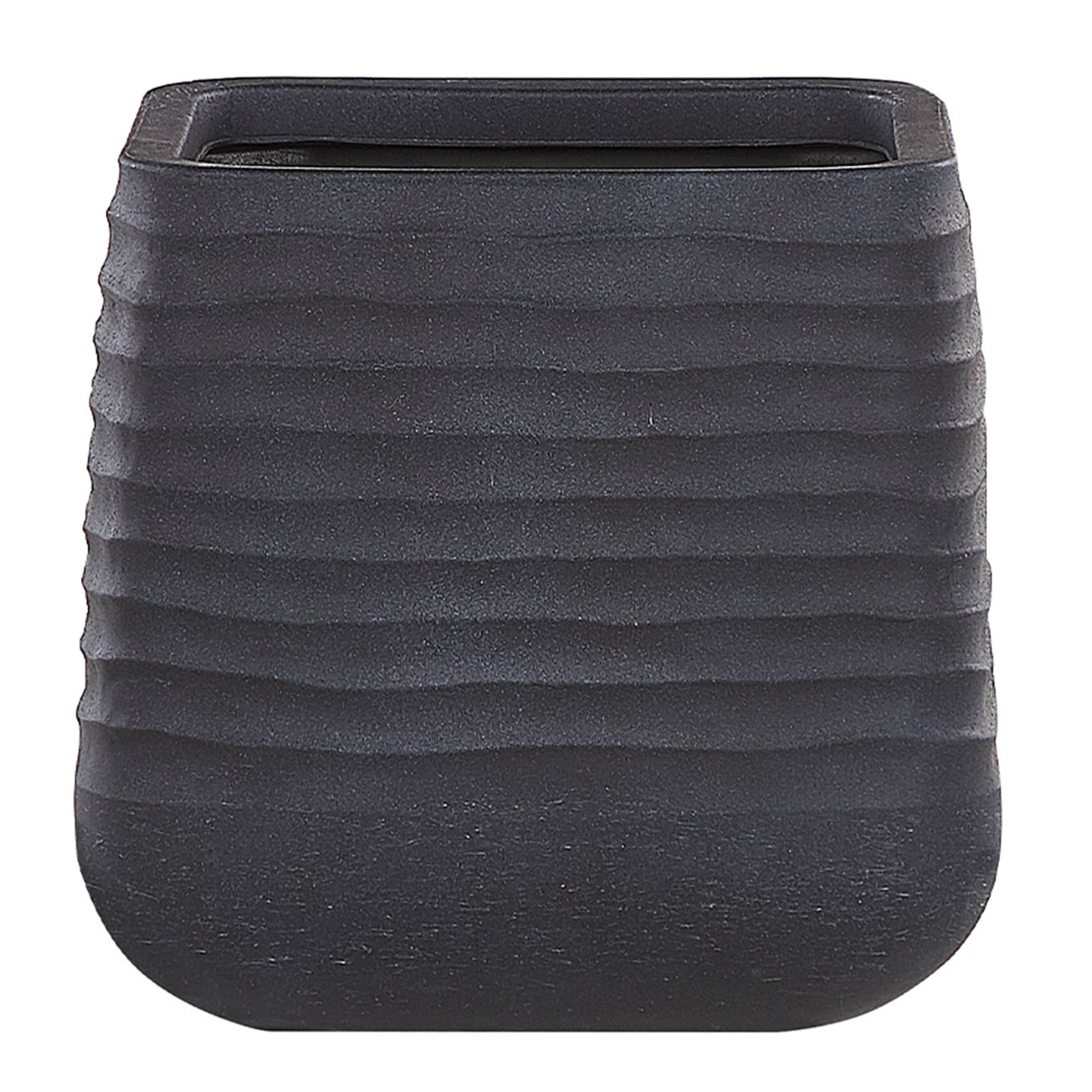 Beliani - Pot de Fleurs Cache-pot Carré 38x38 cm Noir Matières Résistantes Idéal pour Intérieur et Extérieur au Style Moderne et Scandinave Beliani - Imagen 1