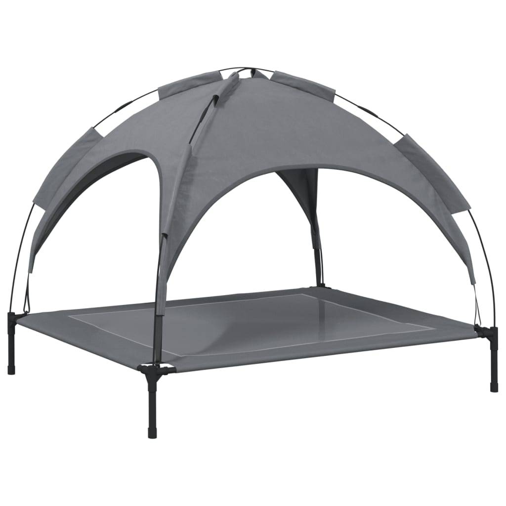 Grand Lit Chien avec Auvent Amovible Acier et Tissu Anthracite 104x86cm – ComfortXL Pet Living - Image 6