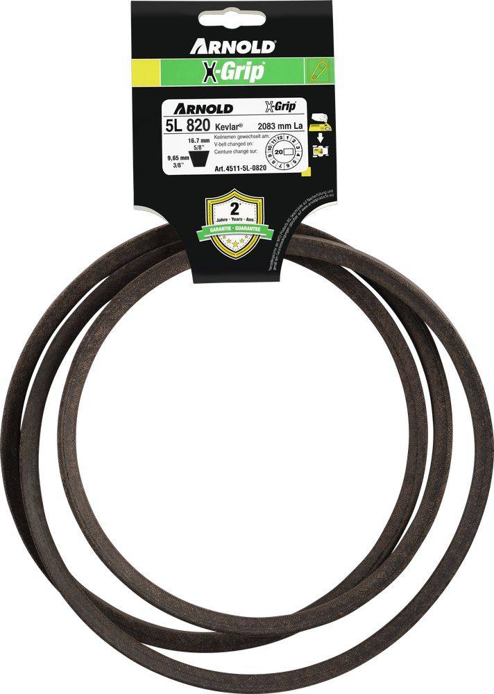 Arnold - Courroie trapézoïdale X-Grip V de type 5L820 Arnold - Imagen 1