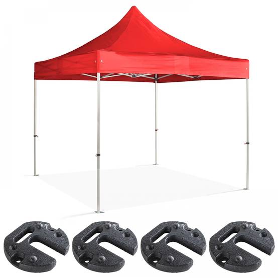 Oviala - Tente pliante 3x3m et 4 poids de lestage rouge PRO 40 - Oviala - Image 1