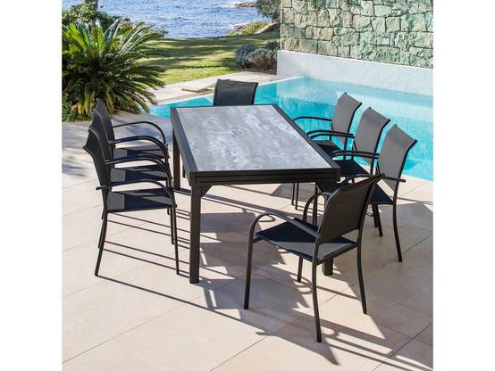 Table De Jardin En Aluminium Extensible "lagos" - 140/280 X 90 X 76 Cm - Gris -habitat Et Jardin - Image 2