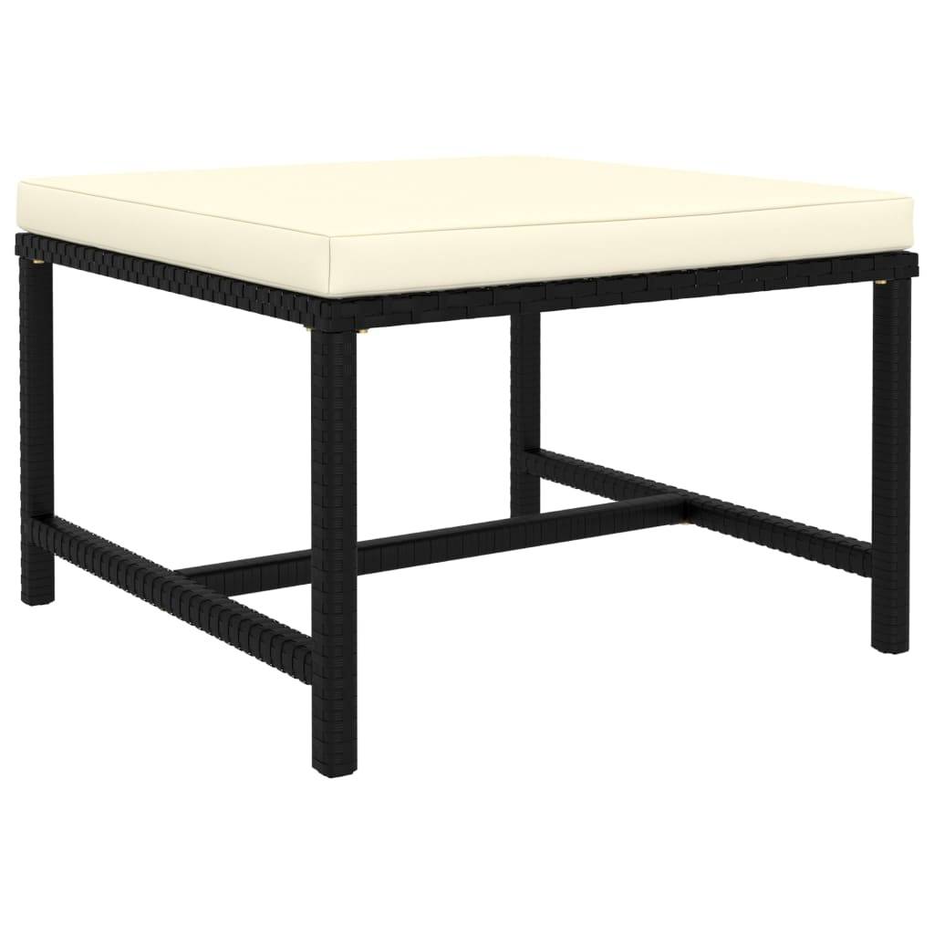 Helloshop26 - Salon de jardin meuble d'extérieur ensemble de mobilier 6 pièces avec coussins résine tressée noir - Imagen 7