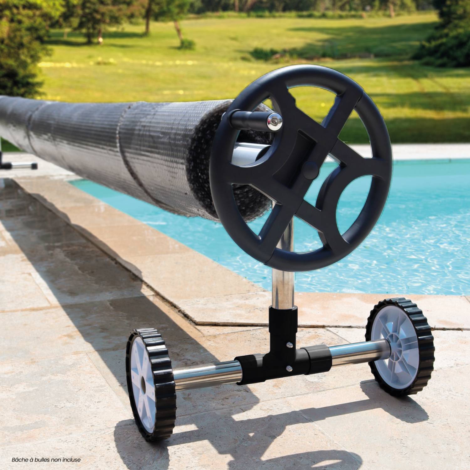 Linxor - Enrouleur de bâche à bulles pour piscine extensible de 1 m à 6 m + Système d'attache - Linxor - Imagen 7