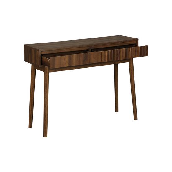 Console décor bois de noyer. 2 tiroirs - Linear | sweeek - Image 6