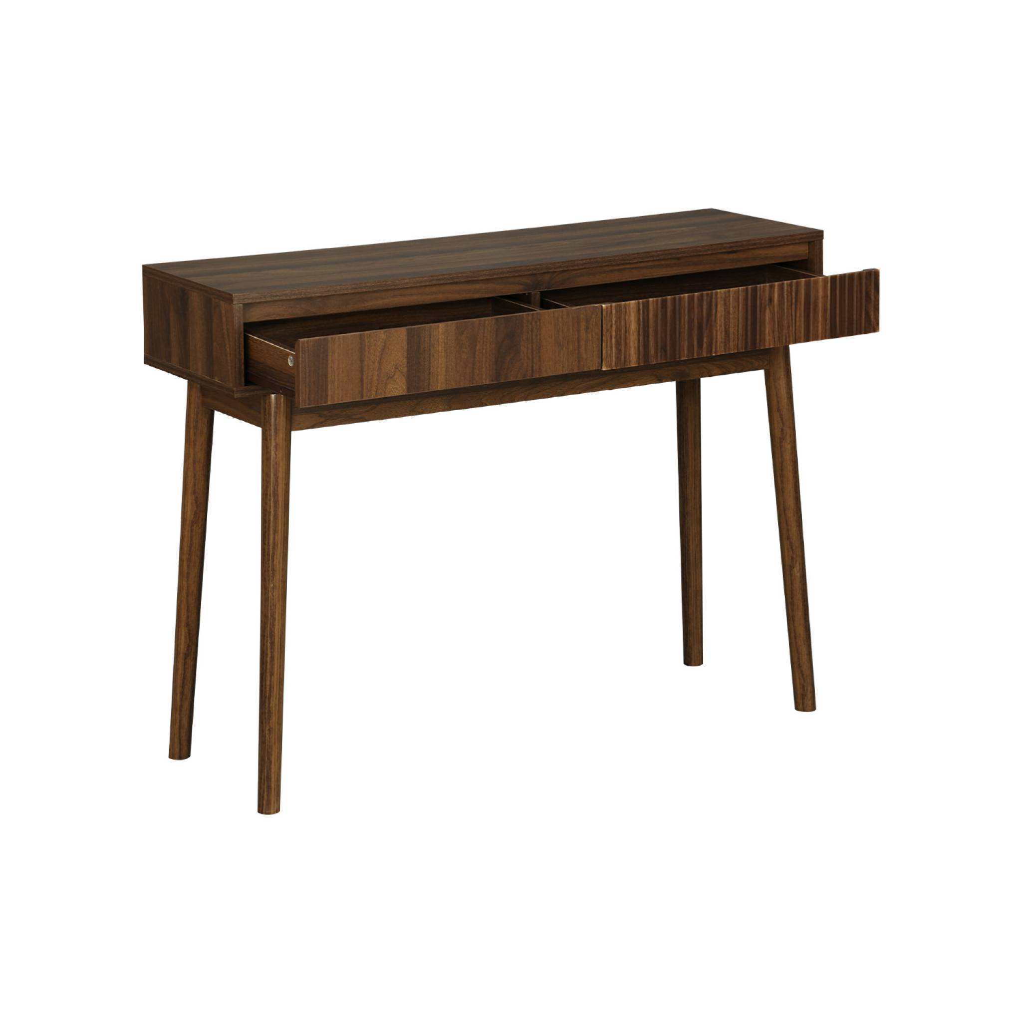 Console décor bois de noyer. 2 tiroirs - Linear | sweeek - Image 6