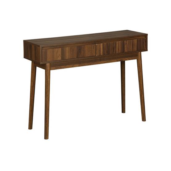Console décor bois de noyer. 2 tiroirs - Linear | sweeek - Image 2