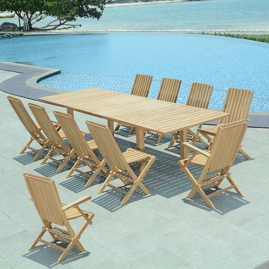 Teck'Attitude - Salon de jardin teck massif Cancun, 10 places - TECK'Attitude - Imagen 2