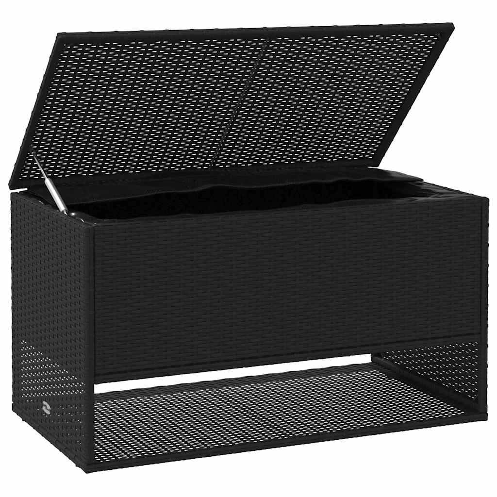 Coffre à Coussins d'Extérieur Résine Tressée Imperméable avec Vérin à Gaz pour Jardin Noir 100x55x55.5 cm – ComfortXL Outdoor Living - Image 3