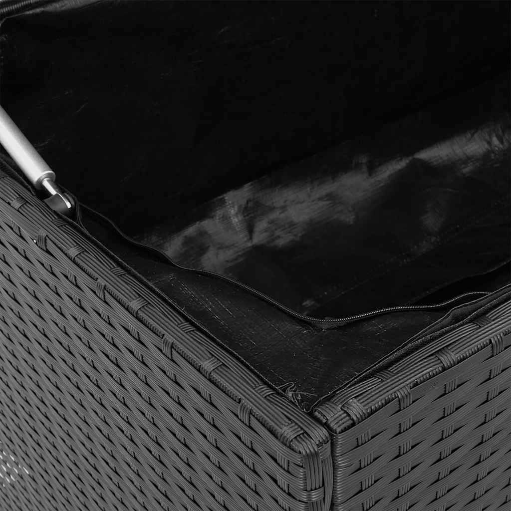 Coffre à Coussins d'Extérieur Résine Tressée Imperméable avec Vérin à Gaz pour Jardin Noir 100x55x55.5 cm – ComfortXL Outdoor Living - Image 8