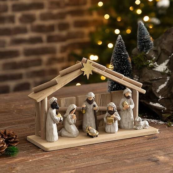 Crèche de Noël 7 santons en résine - Féérie Lights & Christmas - Image 2