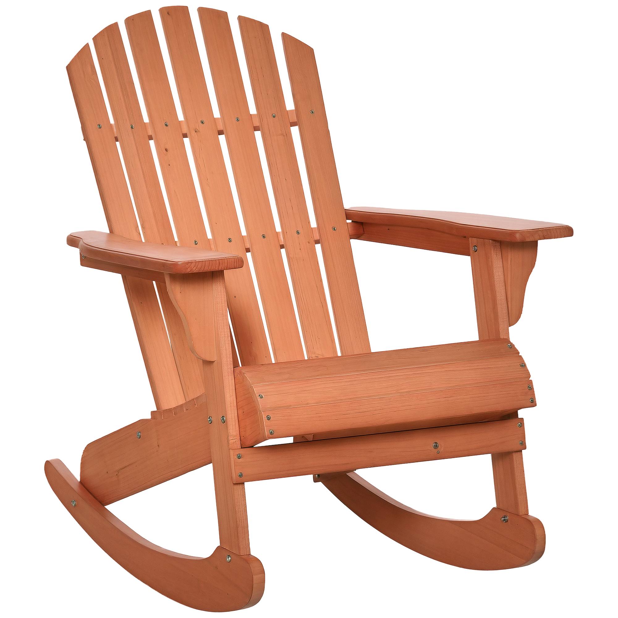 Fauteuil à bascule bois sapin jardin assise ergonomique 77x94x97cm teck - ComfortXL Outdoor Living - Image 1