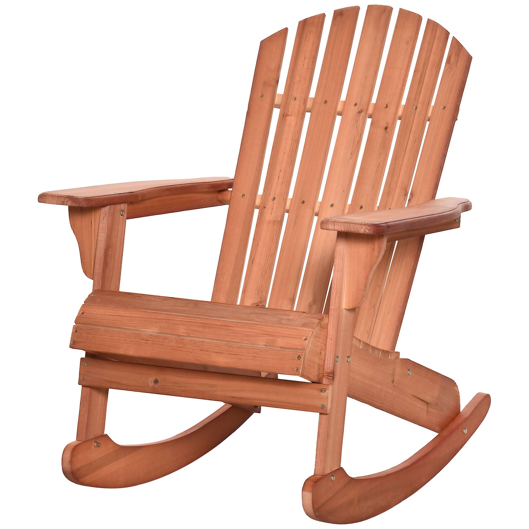 Fauteuil à bascule bois sapin jardin assise ergonomique 77x94x97cm teck - ComfortXL Outdoor Living - Image 2