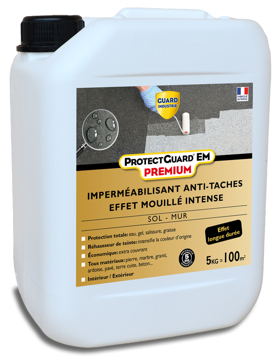 Imperméabilisant Antitache Effet mouillé intense ProtectGuard EM 5L traite 100m² - Image 1