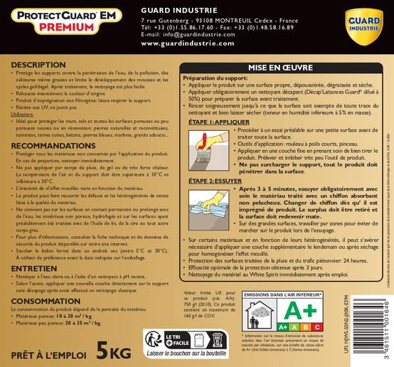 Imperméabilisant Antitache Effet mouillé intense ProtectGuard EM 5L traite 100m² - Image 5