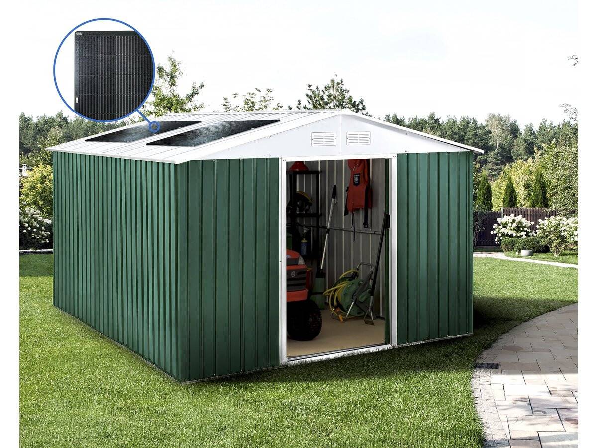 Habitat Et Jardin - Abri De Jardin Métal - "rosas " - 10,85 M² Avec Panneaux Solaires - Vert -habitat Et Jardin - Imagen 2
