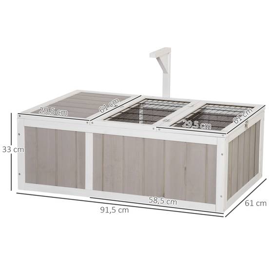 Enclos pour tortue bois de sapin naturel 91.5 x 61 x 33 cm - PANGIVO - Image 5