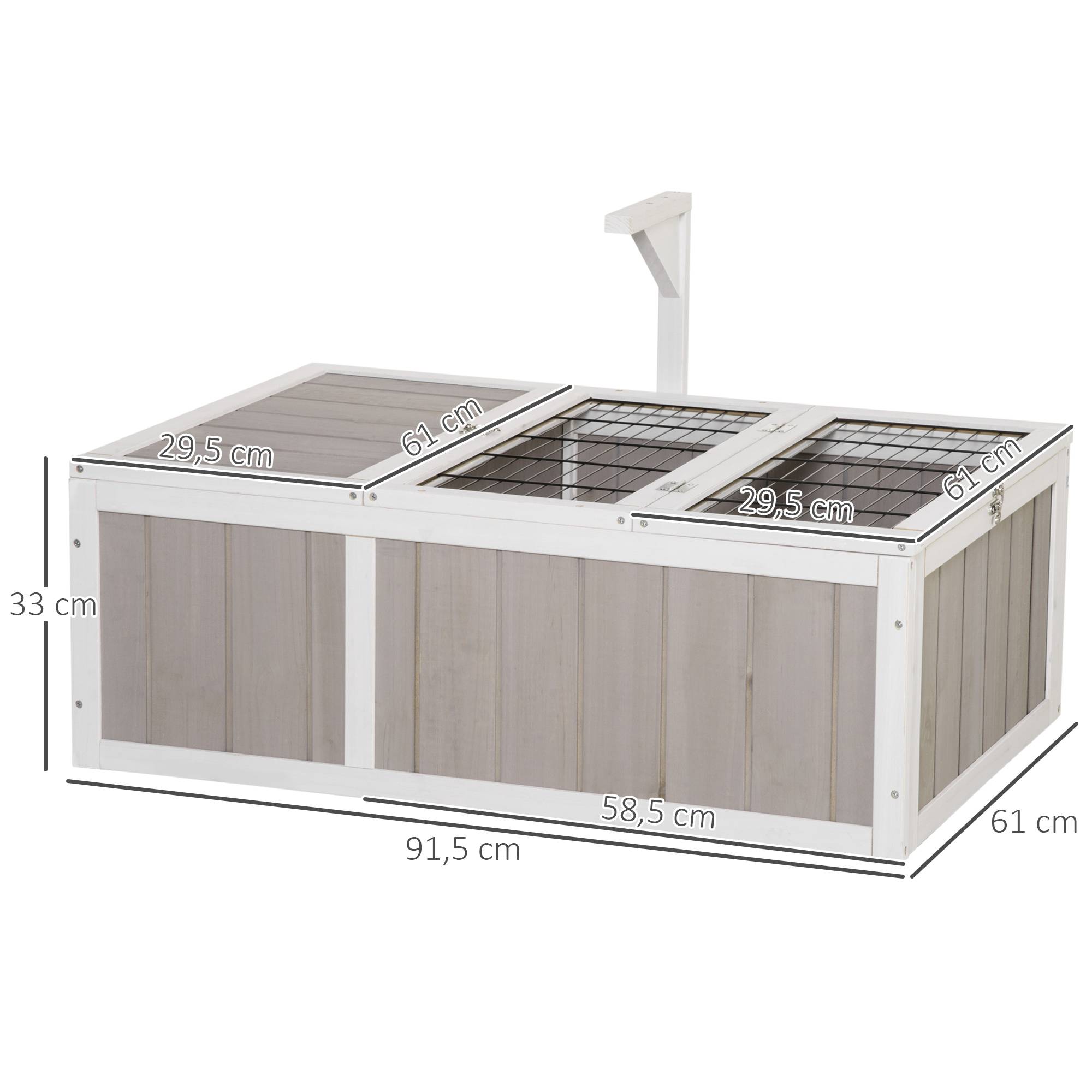 Enclos pour tortue bois de sapin naturel 91.5 x 61 x 33 cm - PANGIVO - Image 5