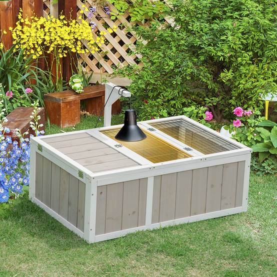 Enclos pour tortue bois de sapin naturel 91.5 x 61 x 33 cm - PANGIVO - Image 3