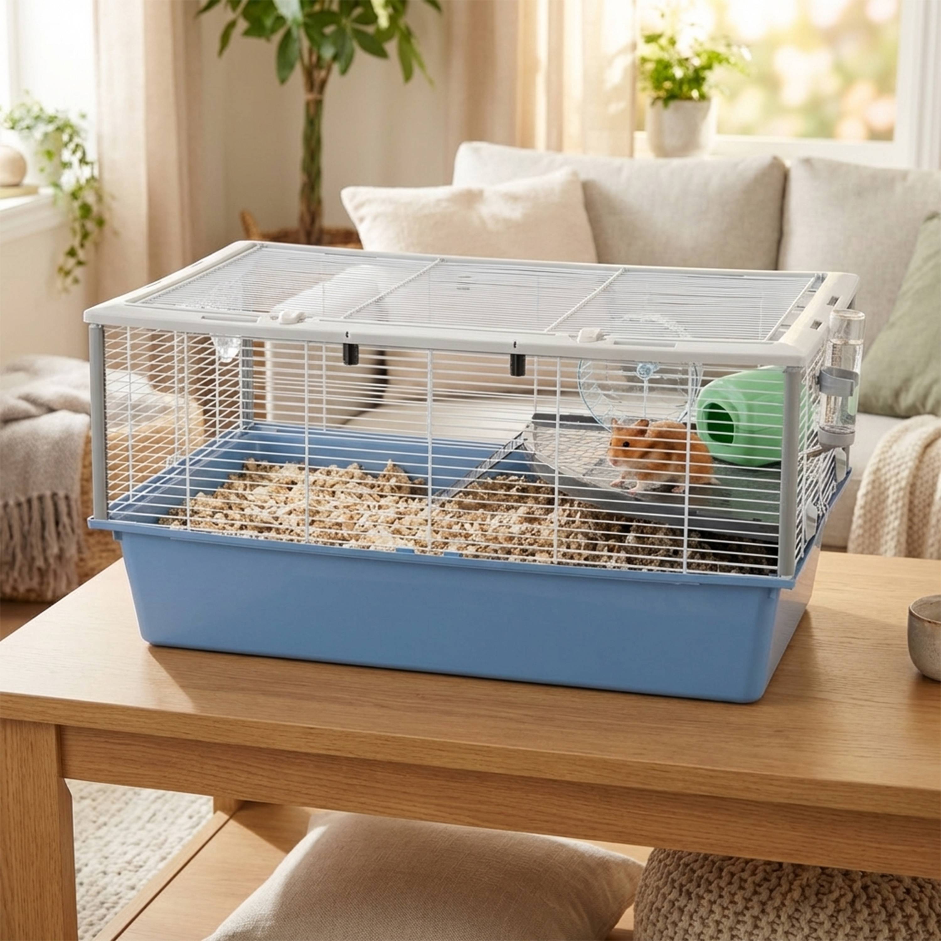 Ferplast - FERPLAST Cage pour Rongeurs CRICETI 80 pour Hamsters, en Métal, Accessoires inclus : Mangeoire, Abreuvoir, Maison, Roue, Étagère, Échelle. 78x48xh39cm - Imagen 3