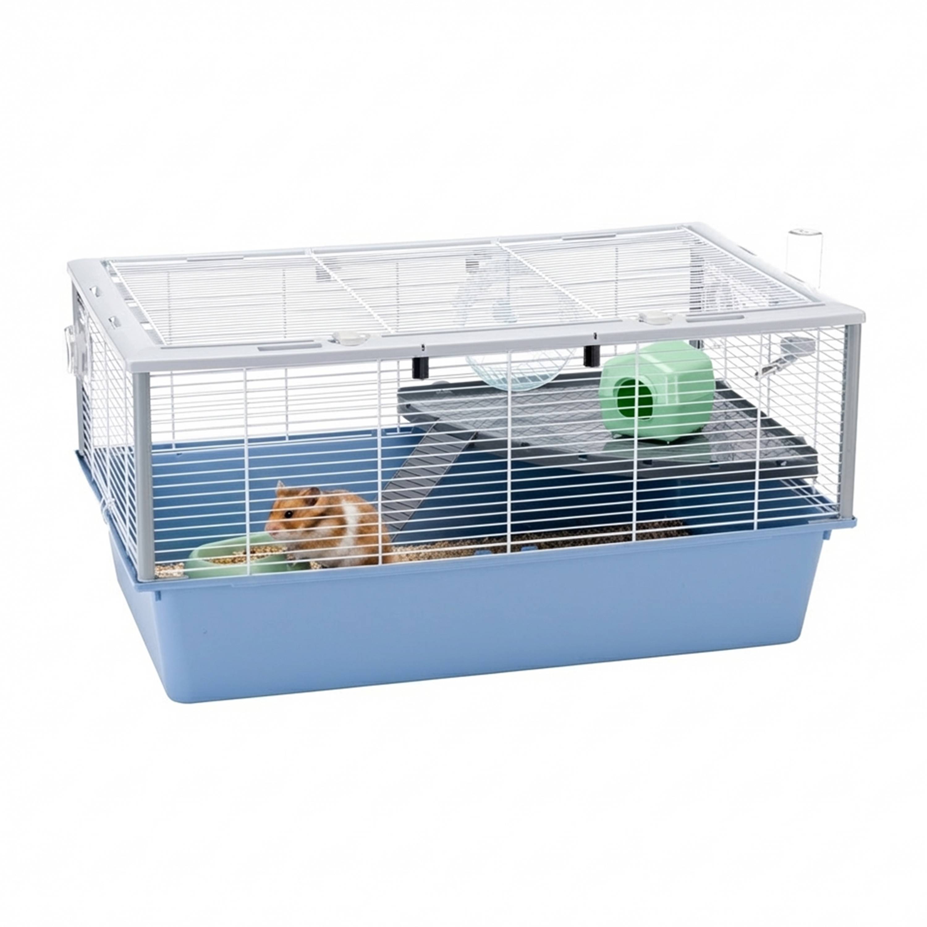 Ferplast - FERPLAST Cage pour Rongeurs CRICETI 80 pour Hamsters, en Métal, Accessoires inclus : Mangeoire, Abreuvoir, Maison, Roue, Étagère, Échelle. 78x48xh39cm - Imagen 4