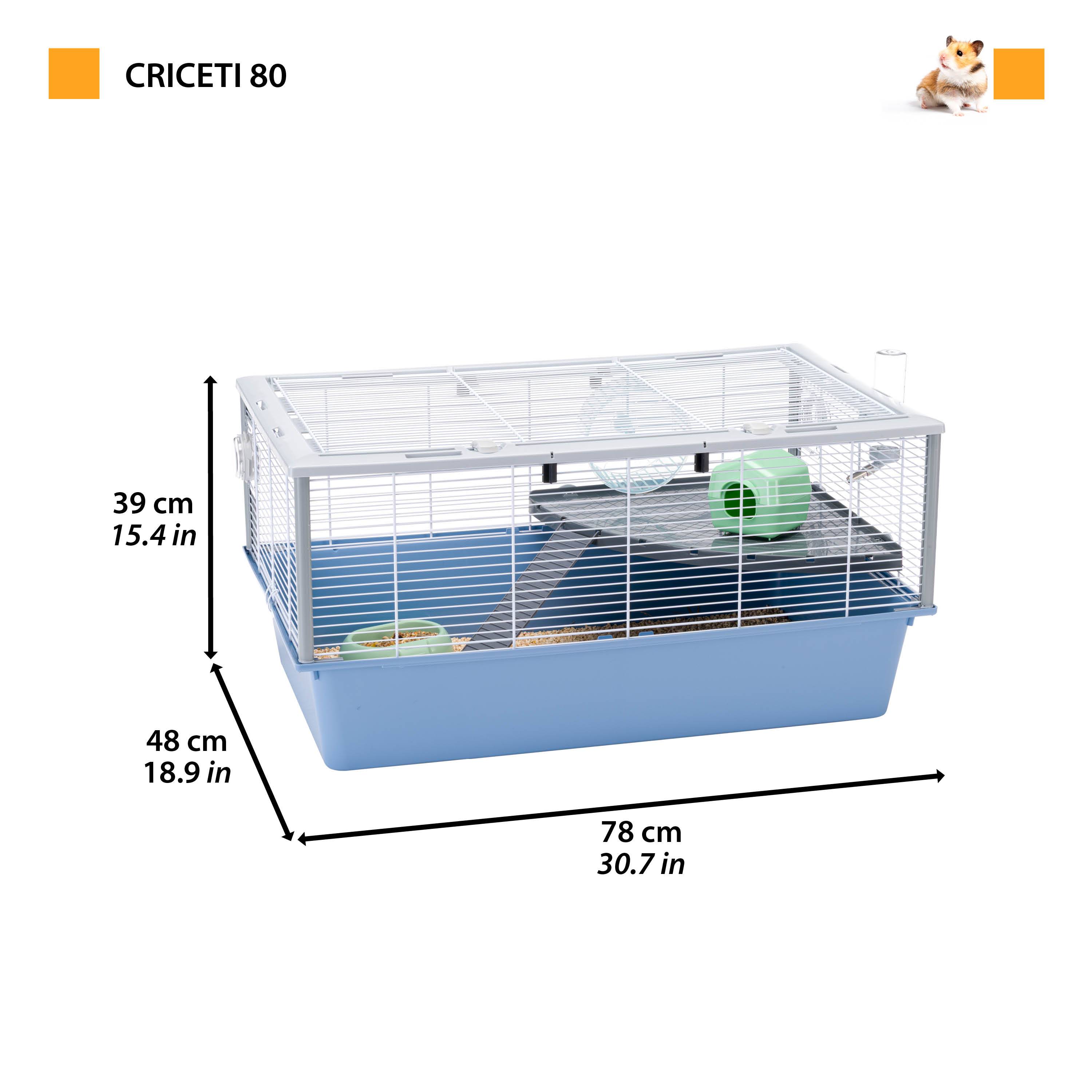 Ferplast - FERPLAST Cage pour Rongeurs CRICETI 80 pour Hamsters, en Métal, Accessoires inclus : Mangeoire, Abreuvoir, Maison, Roue, Étagère, Échelle. 78x48xh39cm - Imagen 2