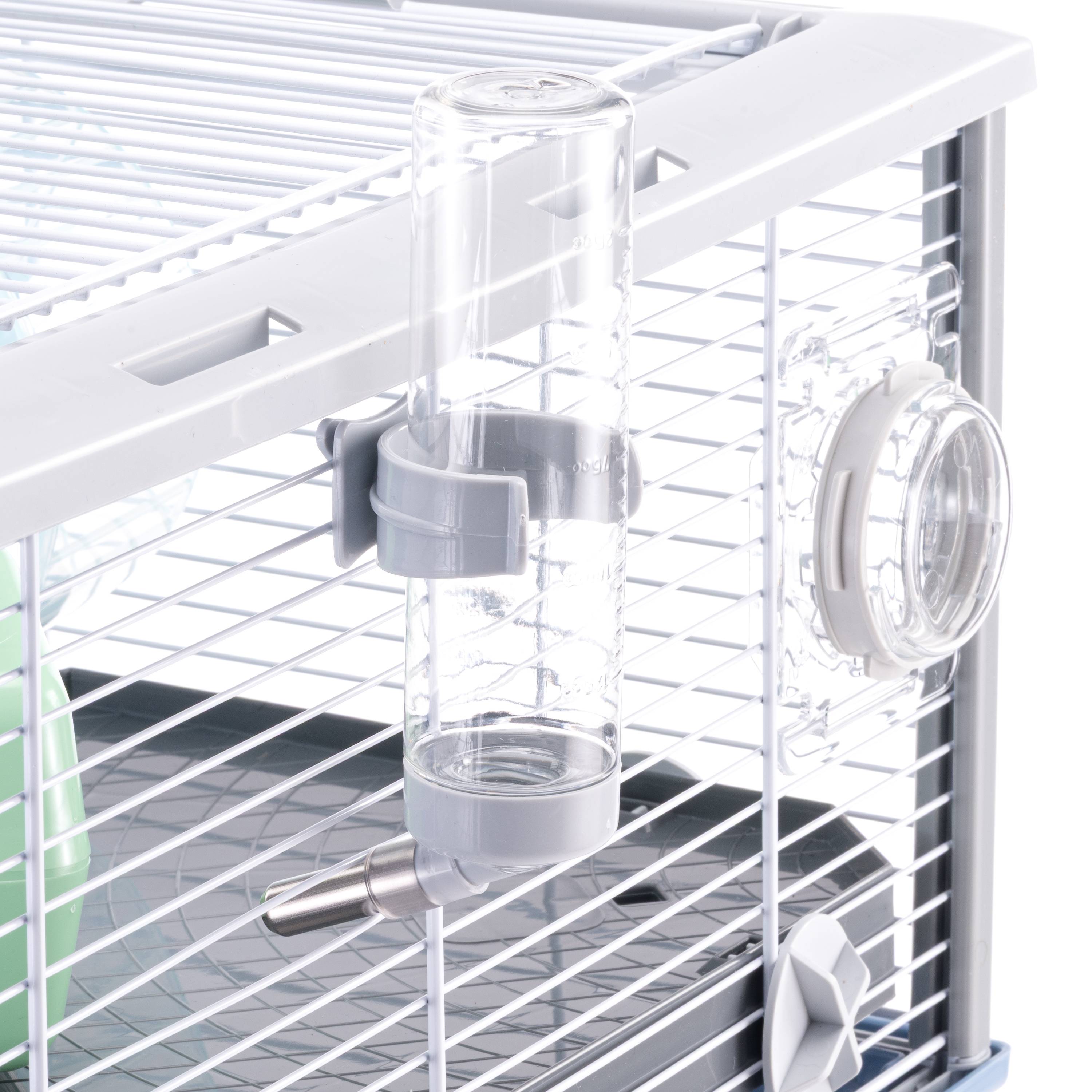Ferplast - FERPLAST Cage pour Rongeurs CRICETI 80 pour Hamsters, en Métal, Accessoires inclus : Mangeoire, Abreuvoir, Maison, Roue, Étagère, Échelle. 78x48xh39cm - Imagen 8