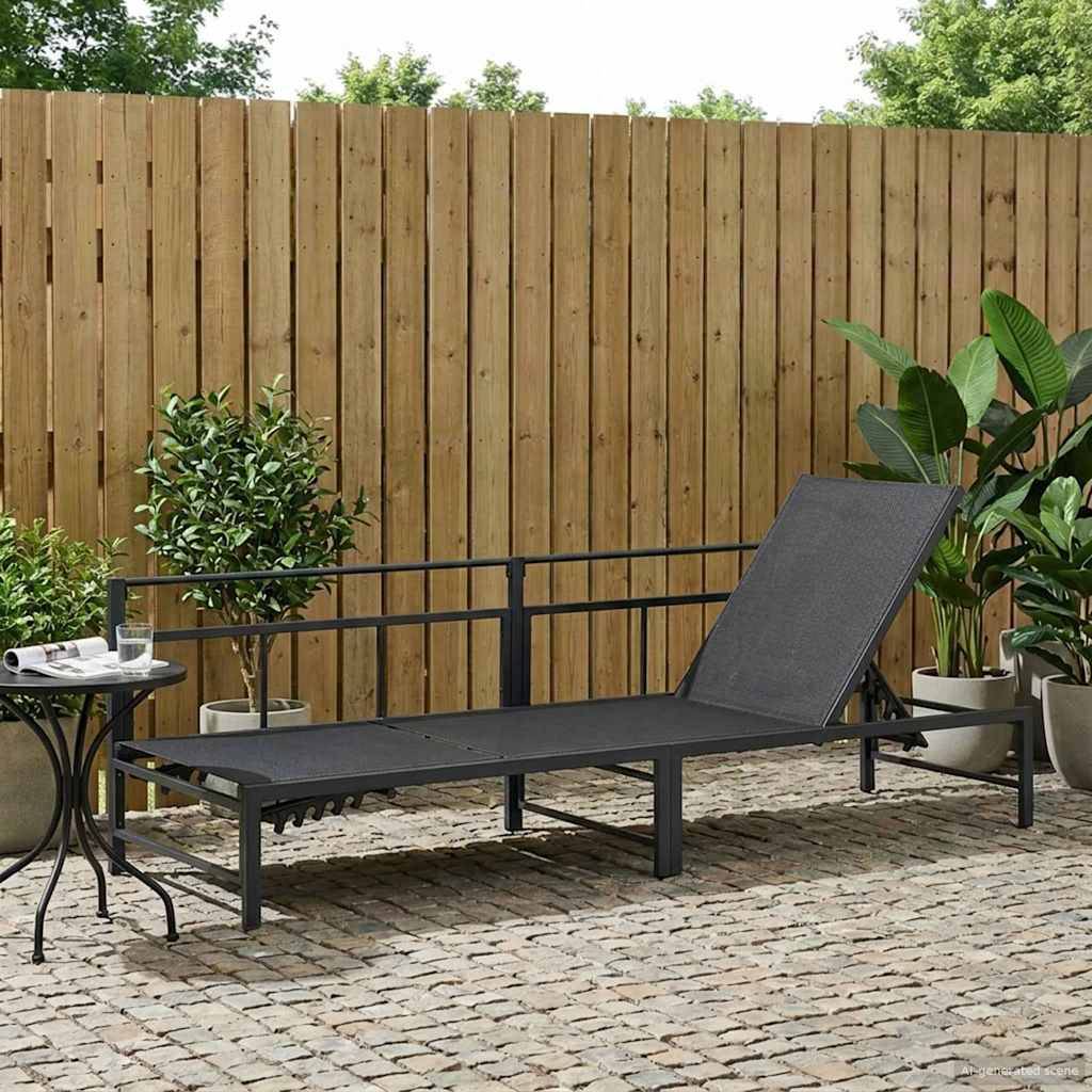 Vidaxl - Transat Textilène Noir vidaXL 42025091 - Image 1