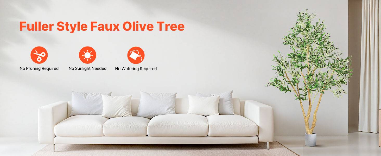 VEVOR Arbre Artificiel Plante Artificielle Faux Olivier 1,8 m Déco d'Intérieur - Image 9
