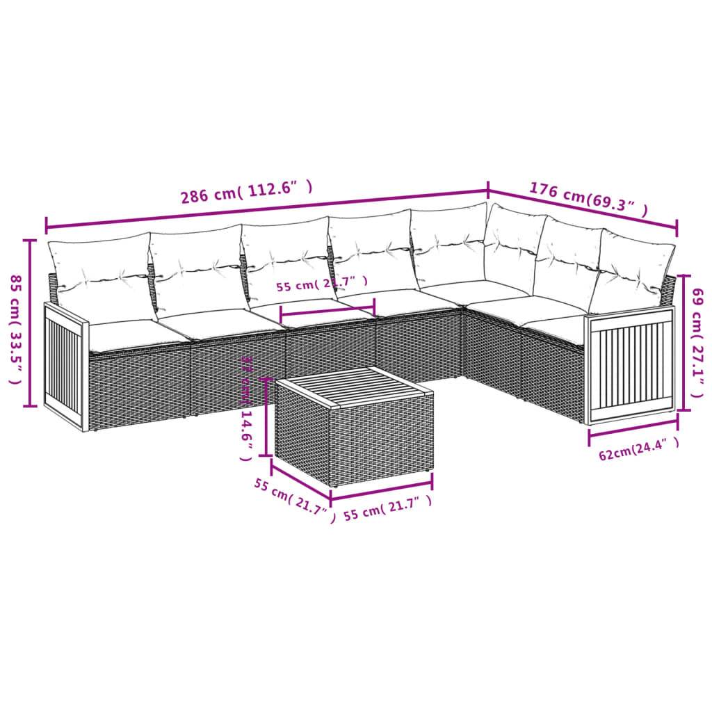 Salon de jardin 8 places beige résine tressée avec table basse et rangement – ComfortXL Outdoor Living - Image 3