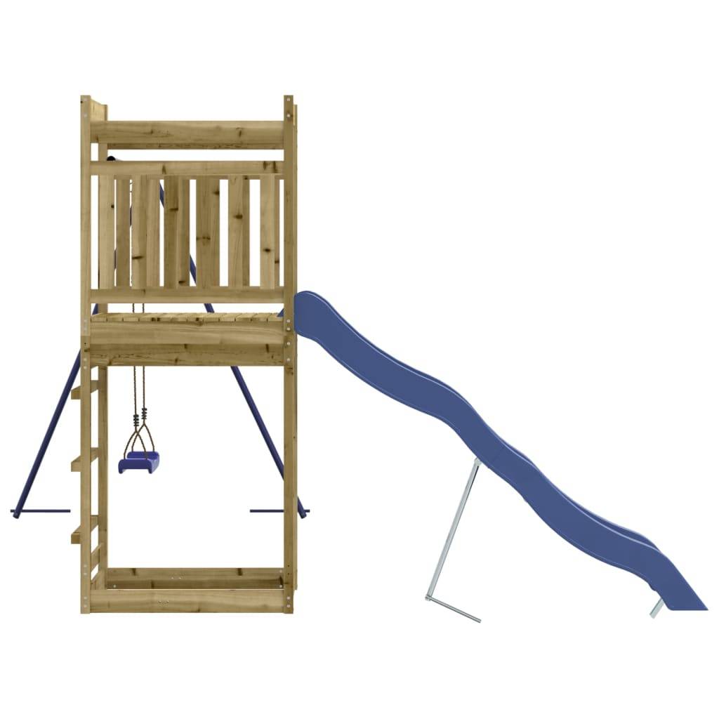 Helloshop26 - Aire de jeux d'extérieur balançoires toboggan portiques robuste jeux jardin 242 x 349 x 207 cm bois de pin imprégné - Imagen 3