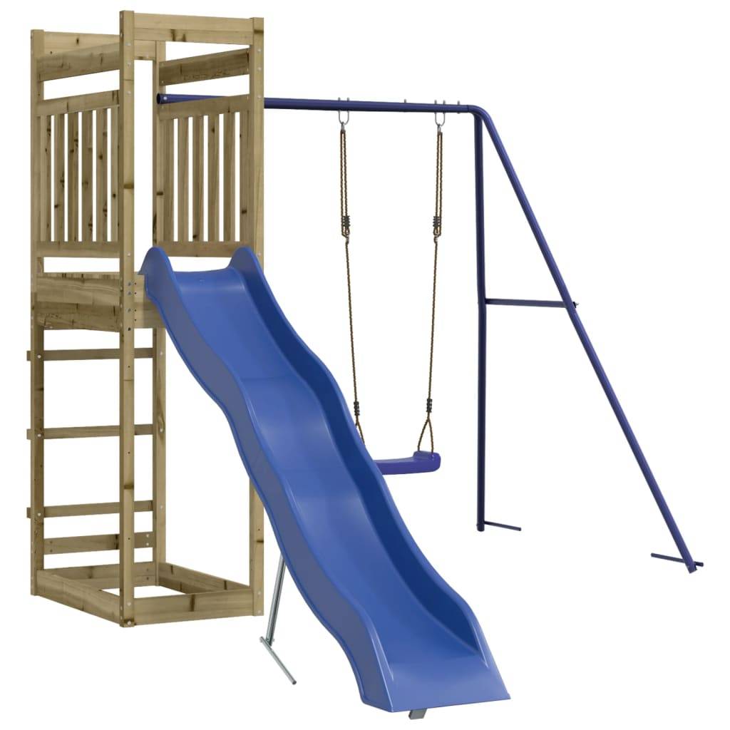 Helloshop26 - Aire de jeux d'extérieur balançoires toboggan portiques robuste jeux jardin 242 x 349 x 207 cm bois de pin imprégné - Imagen 1