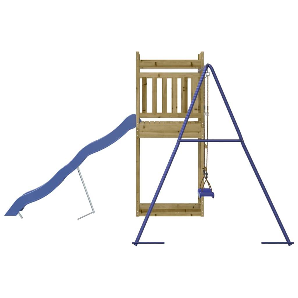 Helloshop26 - Aire de jeux d'extérieur balançoires toboggan portiques robuste jeux jardin 242 x 349 x 207 cm bois de pin imprégné - Imagen 4