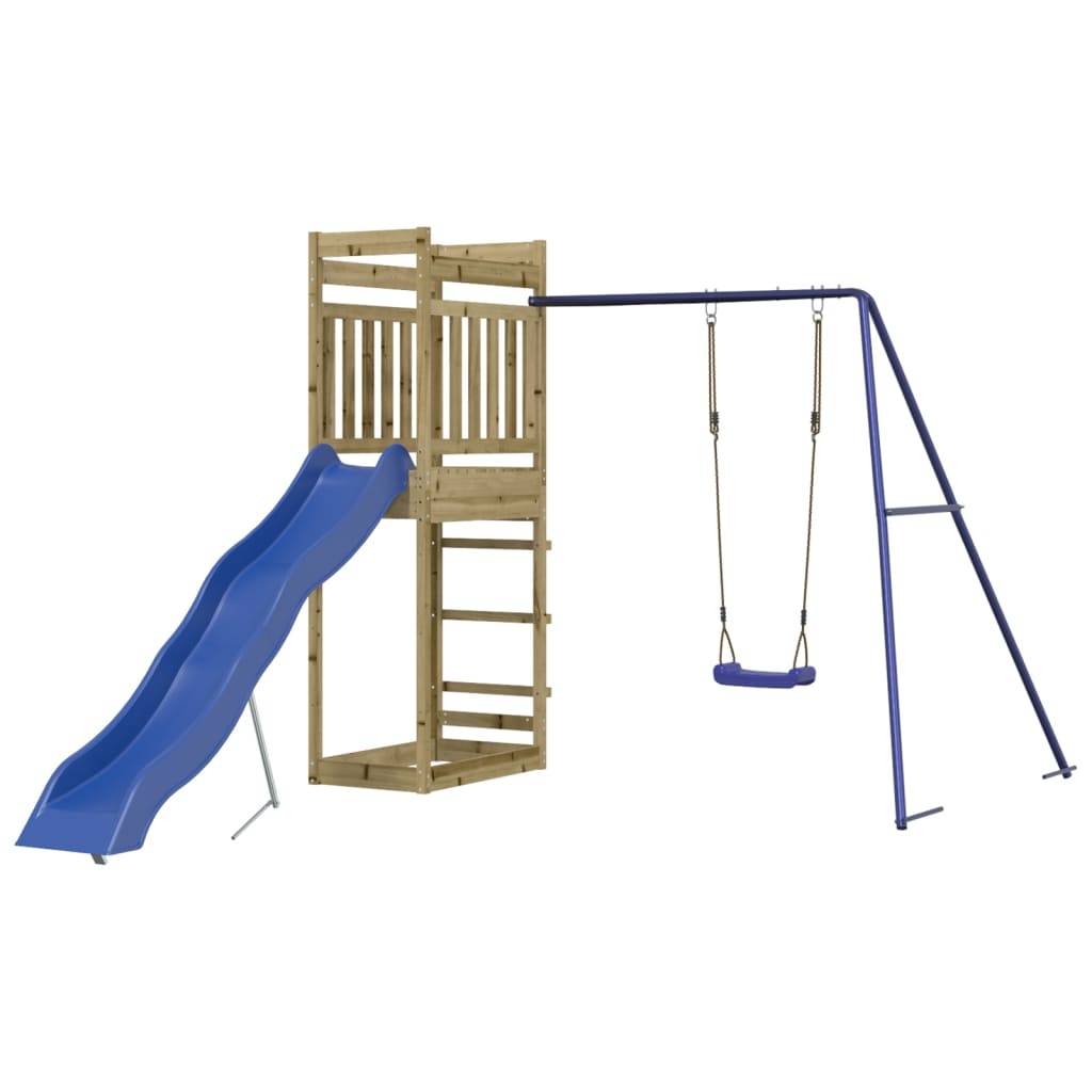Helloshop26 - Aire de jeux d'extérieur balançoires toboggan portiques robuste jeux jardin 242 x 349 x 207 cm bois de pin imprégné - Imagen 2