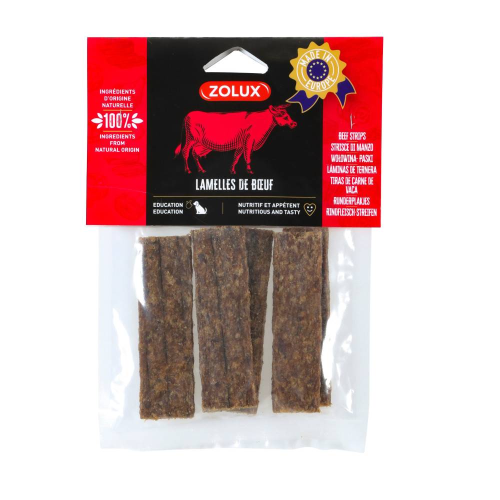 Zolux - Friandises 4 lamelles de bœuf 100 g pour chien - Image 1