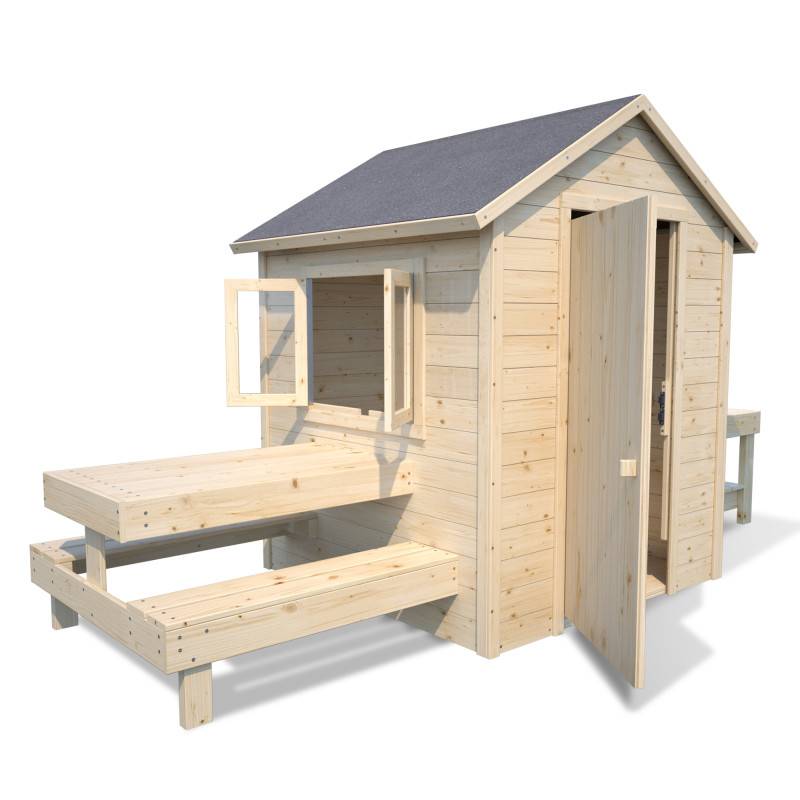 Soulet - Cabane en bois enfant cuisine et table BLANCHE - Imagen 1
