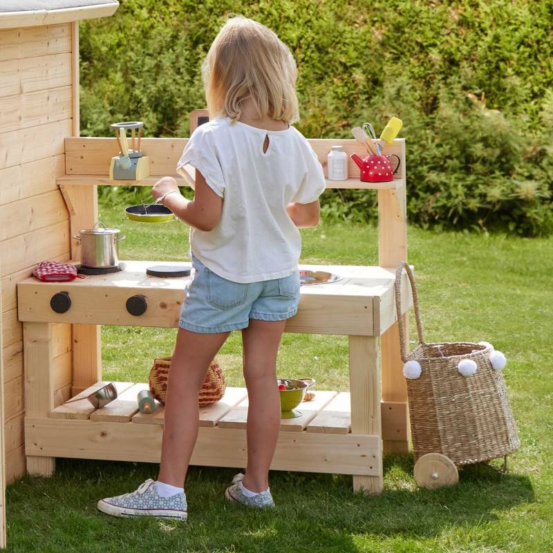 Soulet - Cabane en bois enfant cuisine et table BLANCHE - Imagen 7