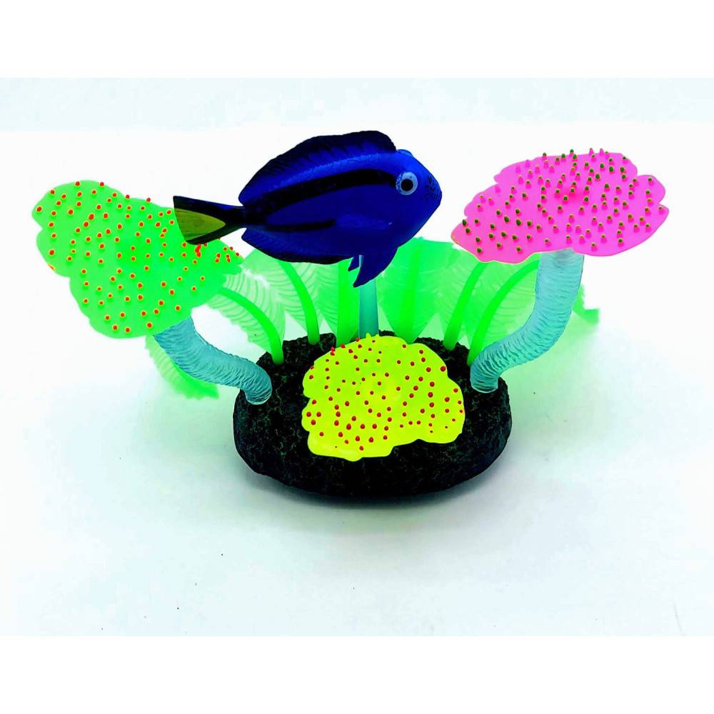 1 Décoration Aquarium fluo poisson bleu 14 x 5 x 9 cm couleur aléatoire. - Image 8