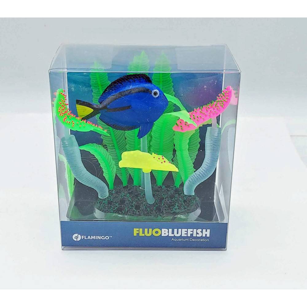 1 Décoration Aquarium fluo poisson bleu 14 x 5 x 9 cm couleur aléatoire. - Image 5