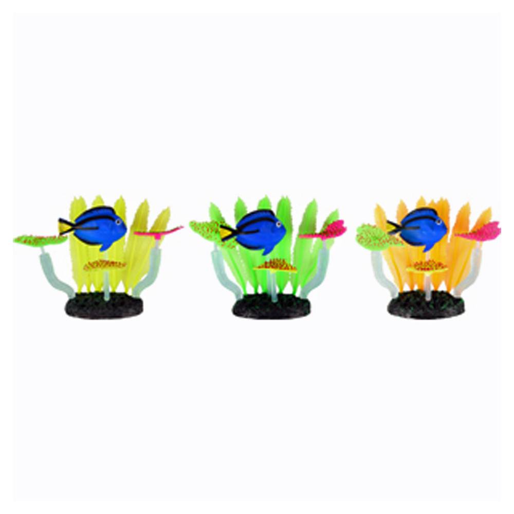 1 Décoration Aquarium fluo poisson bleu 14 x 5 x 9 cm couleur aléatoire. - Imagen 3