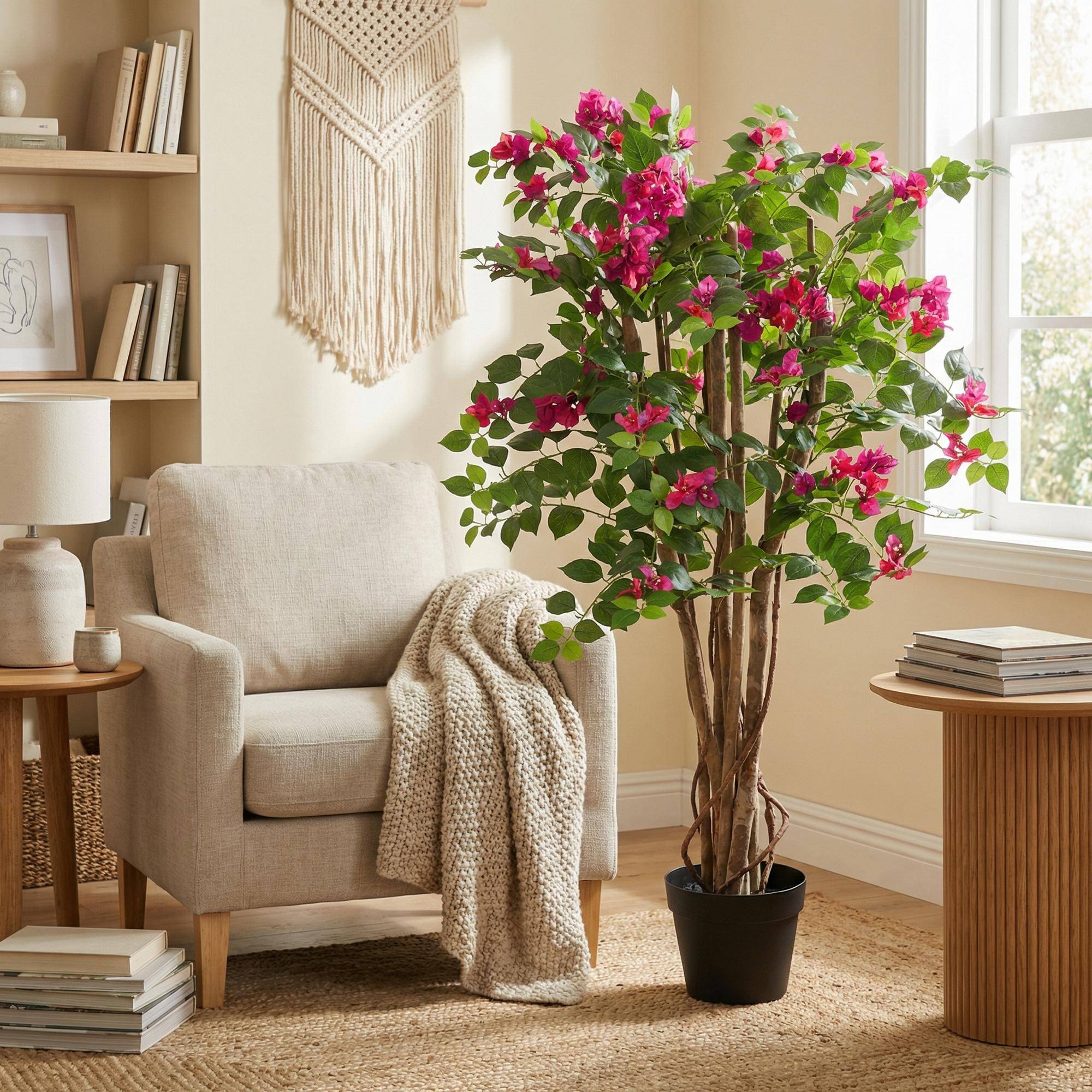 PANGIVO - Plante artificielle plastique rose 50 x 50 x 120 cm - PANGIVO - Image 4
