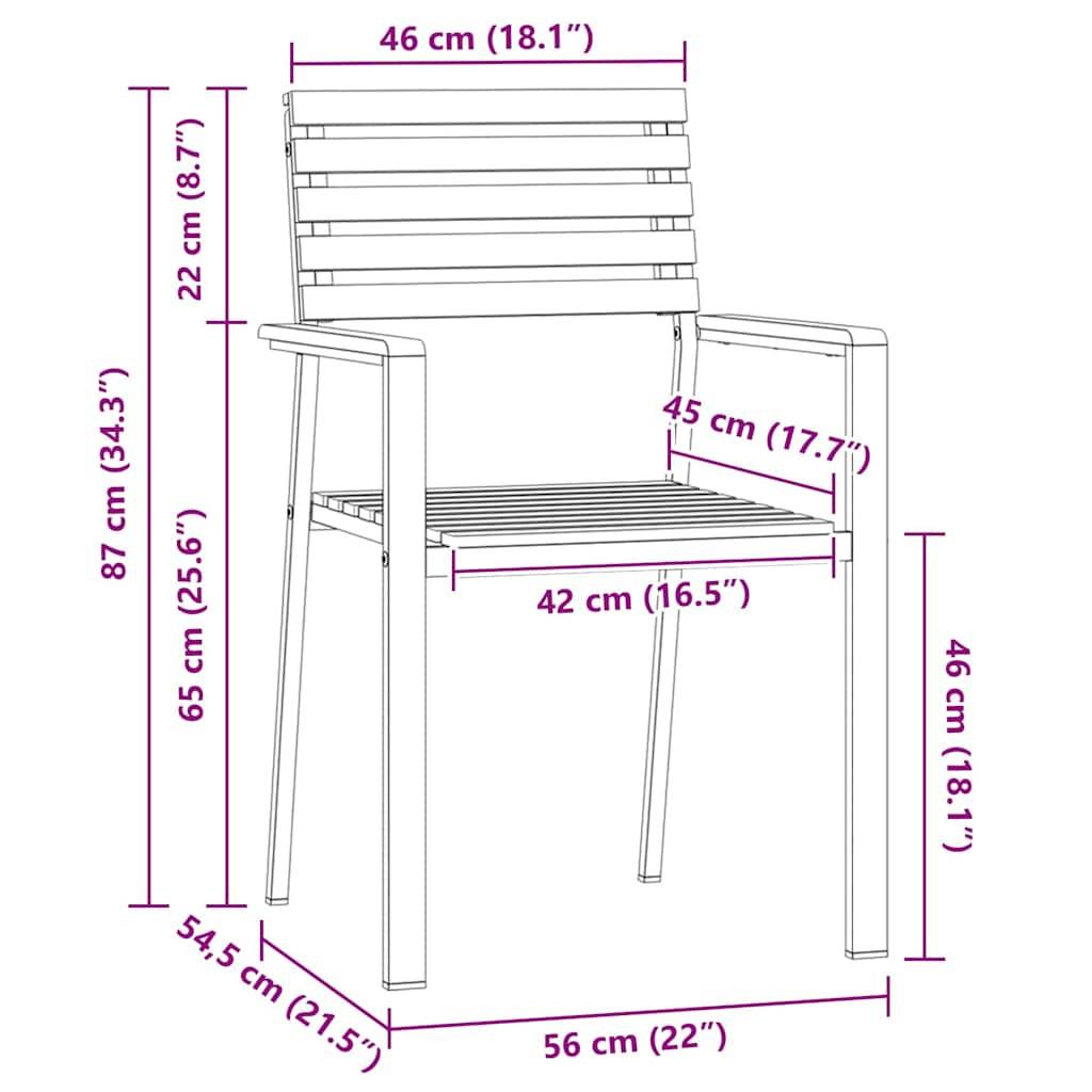 Salon de Jardin Repas Teck Massif 5 Pièces 4 Personnes pour Terrasse Marron – ComfortXL Outdoor Living - Image 5