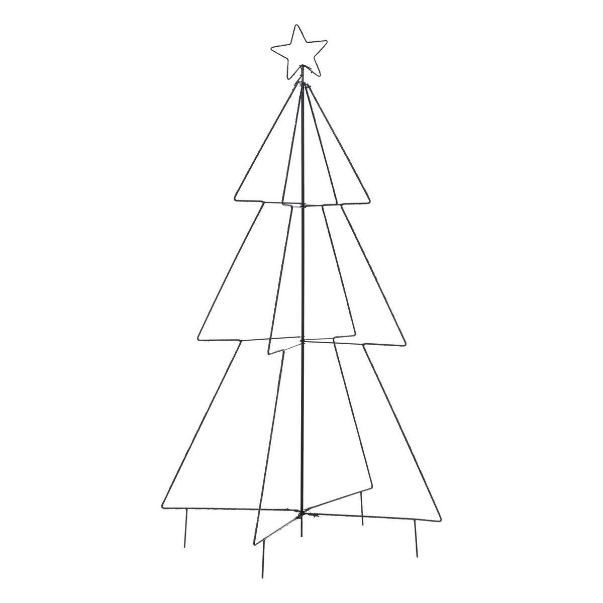 Fééric Lights & Christmas - Décoration électrique d extérieur sapin métal H130cm 150 LED à blanc chaud avec transfo FEERIC LIGHTS & CHRISTMAS - Imagen 1