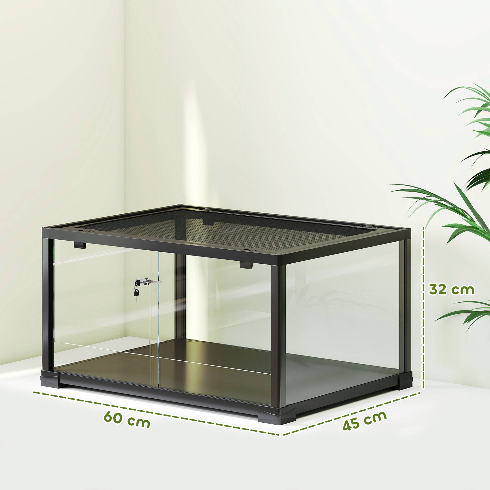 Terrarium verre noir 60 x 45 x 32 cm - PANGIVO - Image 5